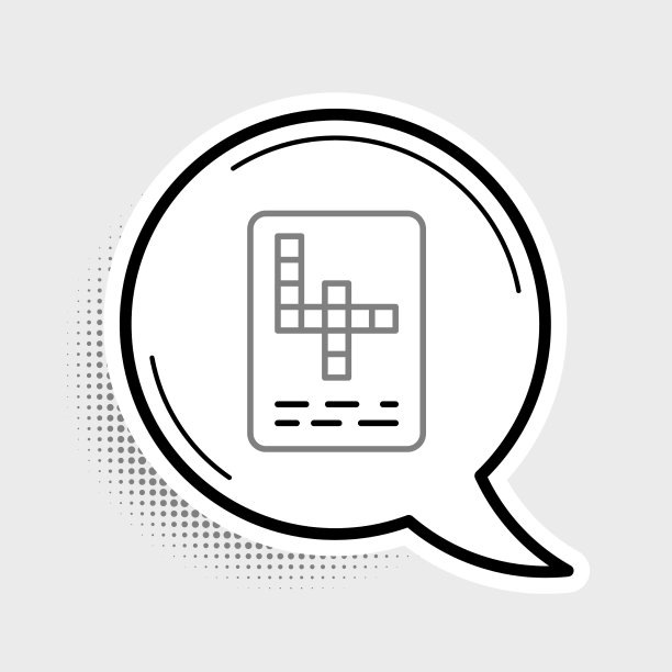 线纵横字谜图标孤立在灰色背景图片下载
