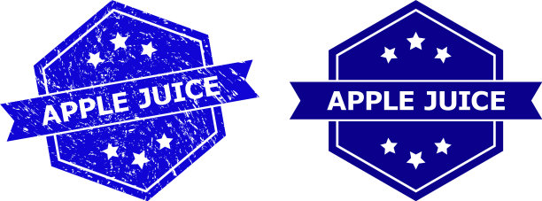 六角形苹果汁水印与不洁图片下载