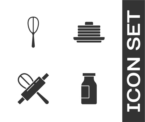 将牛奶瓶与厨房搅拌器和滚动图片下载