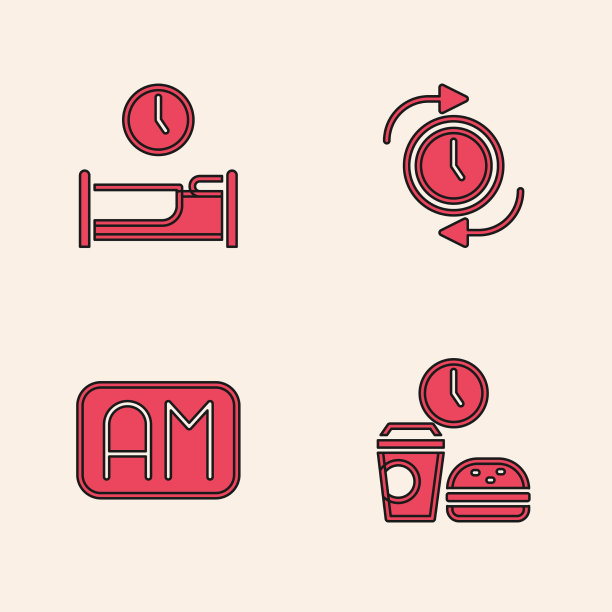 设定快餐时间的时间与睡眠时钟图片下载