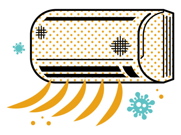 释放污垢和霉菌的空调图片下载