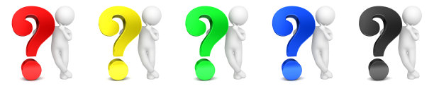问号红黄绿蓝黑3d问号疑问符号学习学习教育符号帮助建议支持图标白色询问棍人物人们询问思考人图片下载