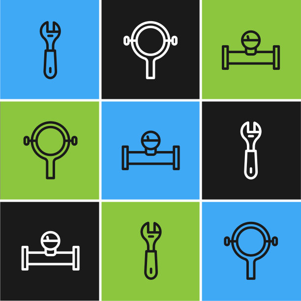 定线扳手和工业用管钳图片下载