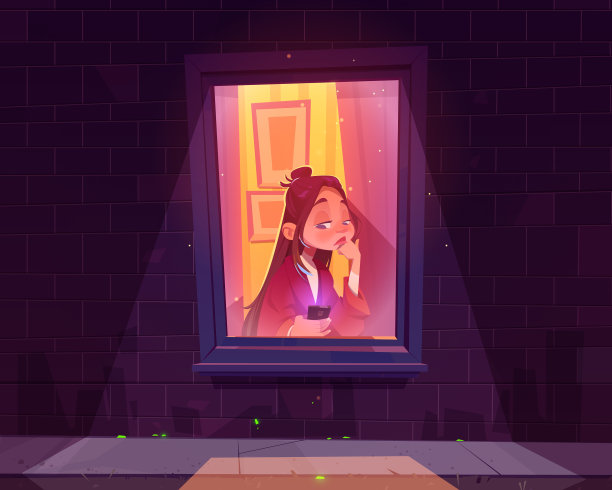 孤独悲伤的女孩独自坐在窗前打电话图片下载