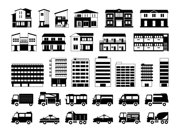 建筑建筑住宅公寓剪影图片下载
