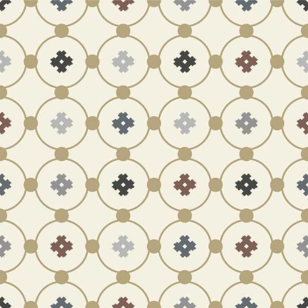 日本十字形状圆花矢量无缝模式图片下载