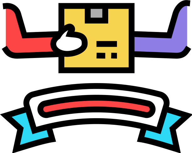 快递送包免费送货标志颜色图标图片下载