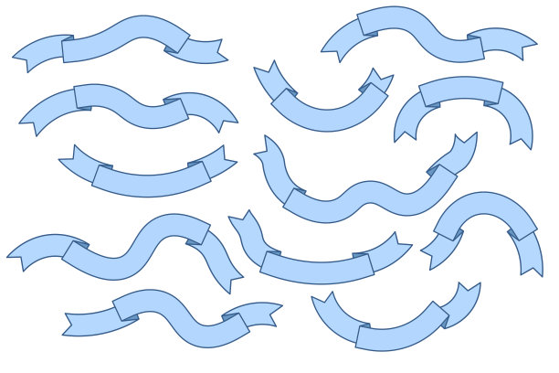 设置蓝色剪影涂鸦丝带孤立图片下载