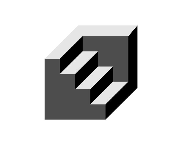 白色背景上的等距楼梯图片下载