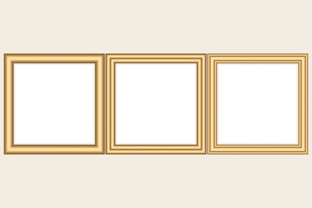 设置方形黄金古董木框架图片下载
