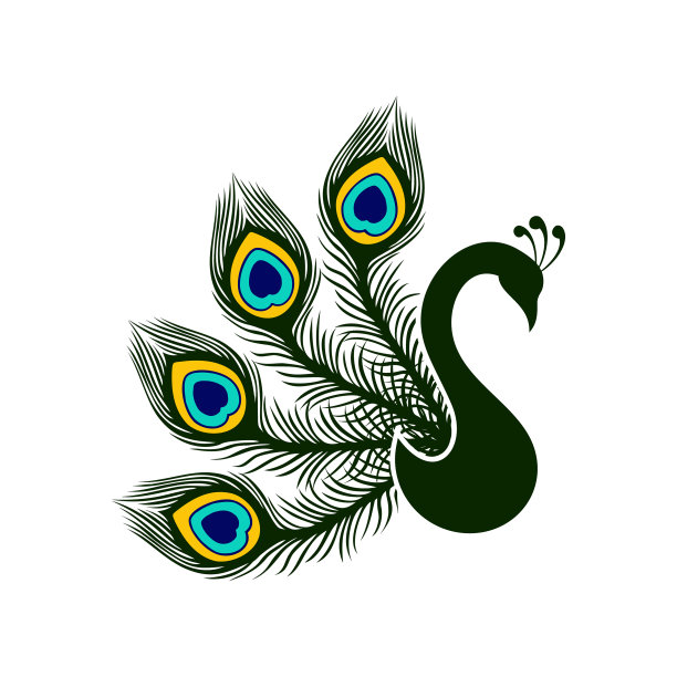 抽象奢侈孔雀图标图片下载