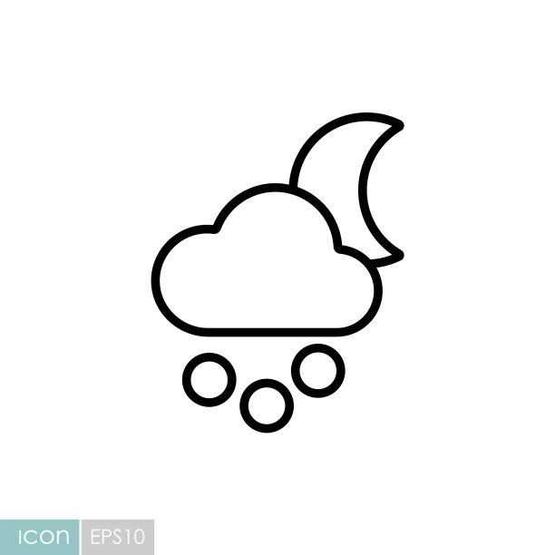 月亮，云，雪，谷物图标天气标志图片下载