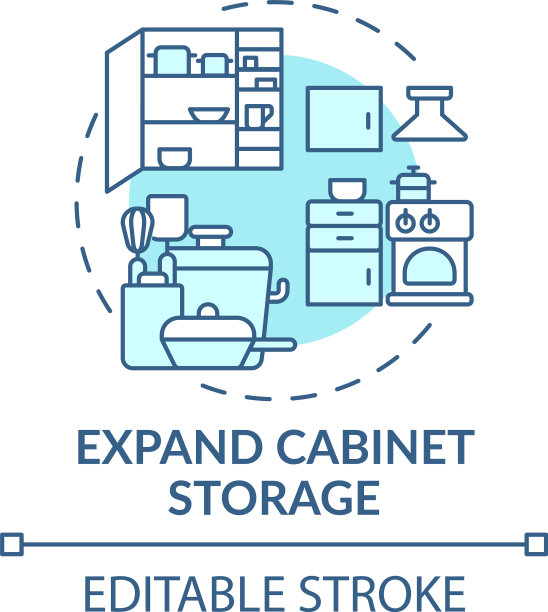 展开机柜存储概念图标图片下载