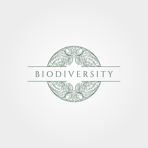 生物多样性自然线条图标标志简约设计图片下载