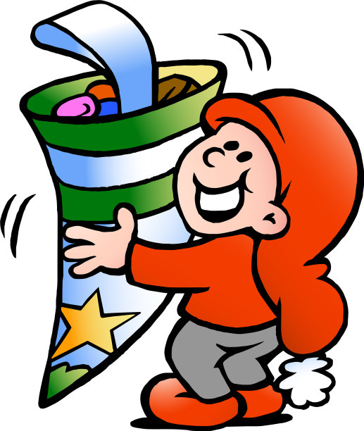 卡通一个快乐的圣诞小精灵拿着短号图片下载