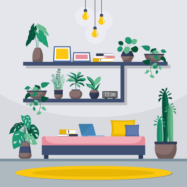 热带室内植物中绿色装饰植物图片下载