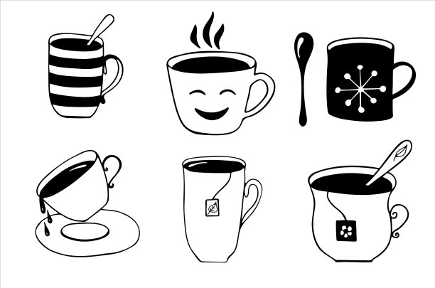 摆好杯子和杯子图片下载