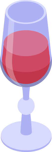 玻璃葡萄酒图标等距风格图片下载