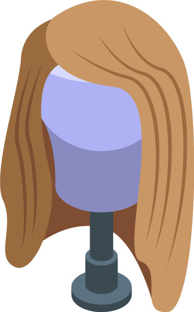 时尚的假发图标等距风格图片下载