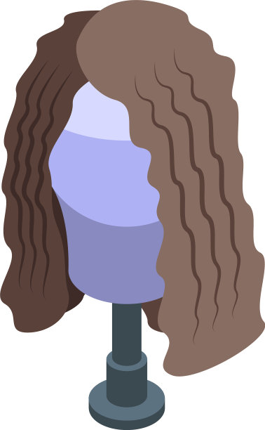 卷曲假发图标等距风格图片下载