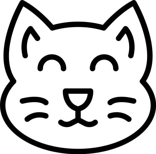 快乐猫雕像的图标轮廓风格图片下载