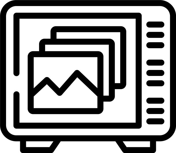 交互式电视图片图标轮廓风格图片下载