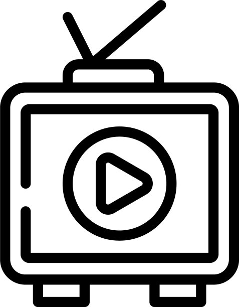 交互式电视图标轮廓风格图片下载