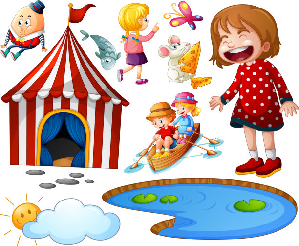 设置不同的童谣人物孤立图片下载