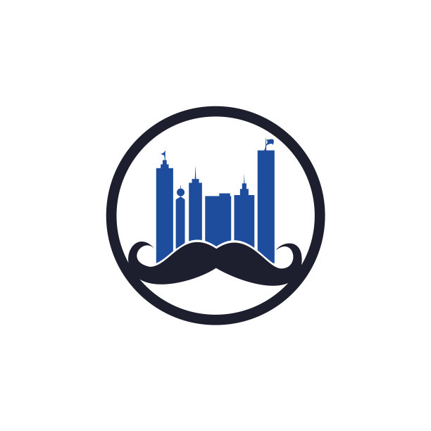 八字胡建筑标志设计图片下载