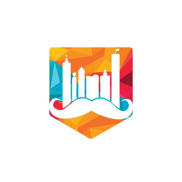 八字胡建筑标志设计图片下载