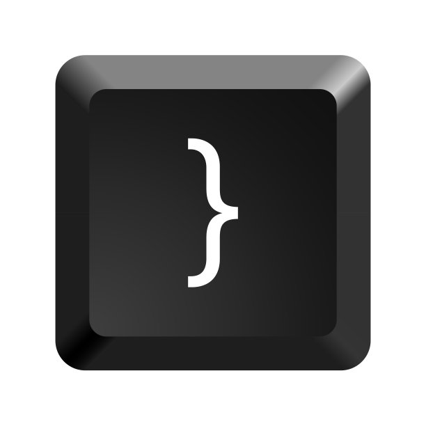 带有符号右花括号的按钮。图标矢量图。图片下载