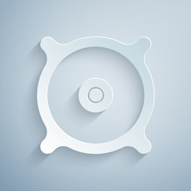 剪纸汽车音频扬声器图标孤立在灰色图片下载