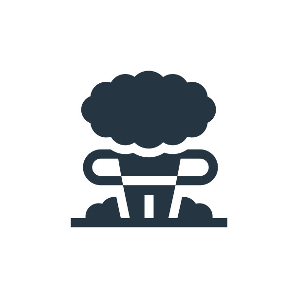 核弹图标。字形核炸弹图标用于网站设计和移动，应用程序开发，打印。核炸弹图标从充满核能收集孤立的白色背景。图片下载