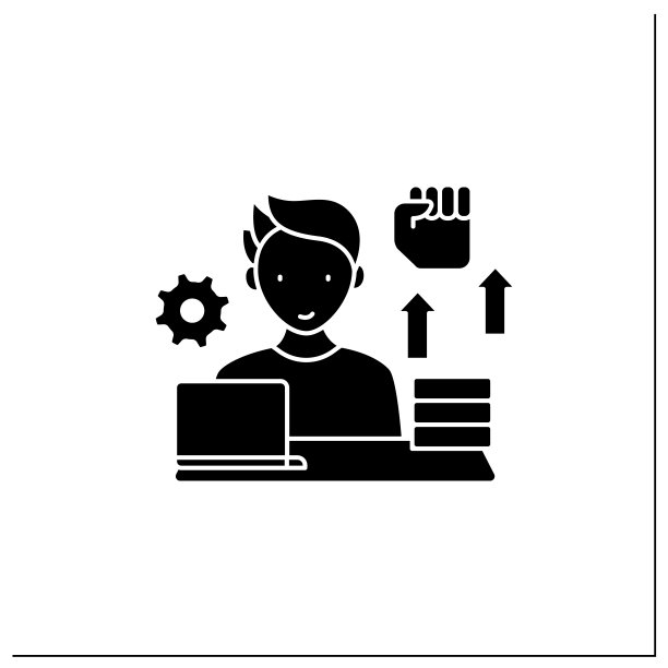 工作狂字形图标图片下载