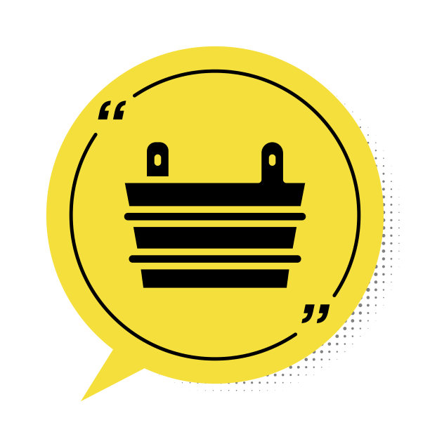 黑色桑拿桶图标孤立在白色图片下载