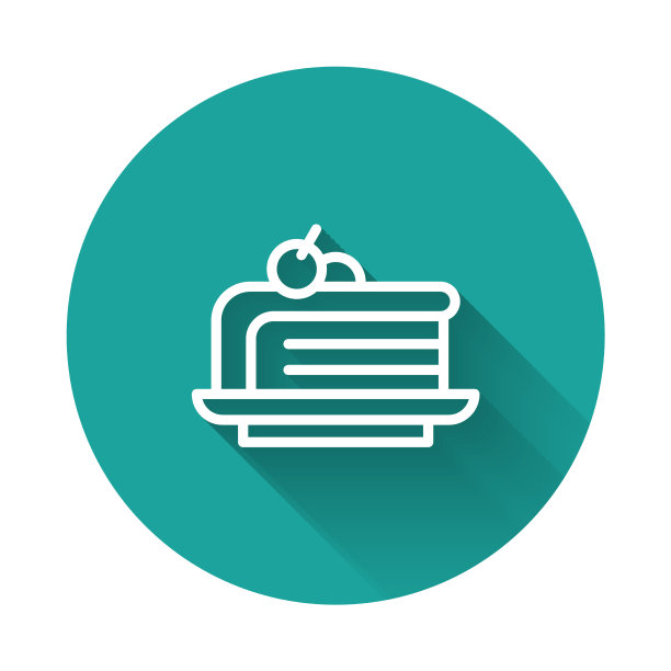 白色线块蛋糕图标孤立与长图片下载