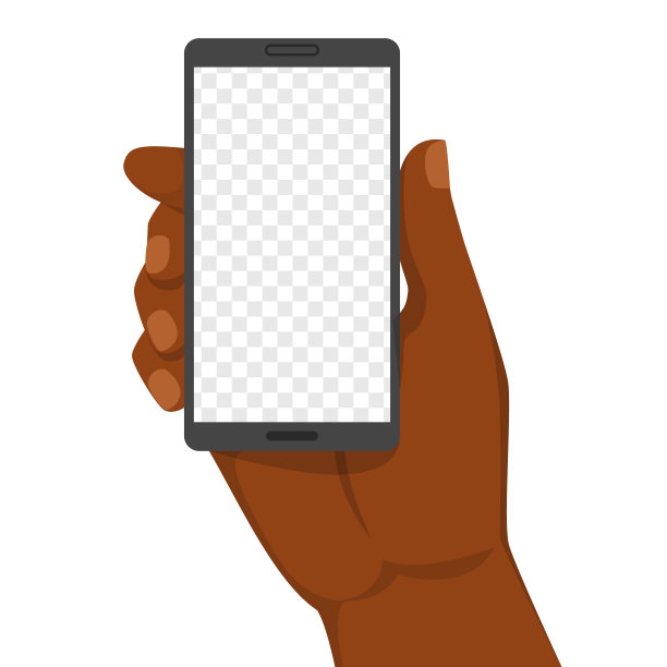 手持智能手机与透明背景图片下载