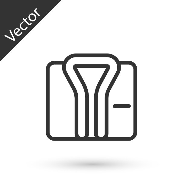 灰线浴袍图标孤立在白色图片下载