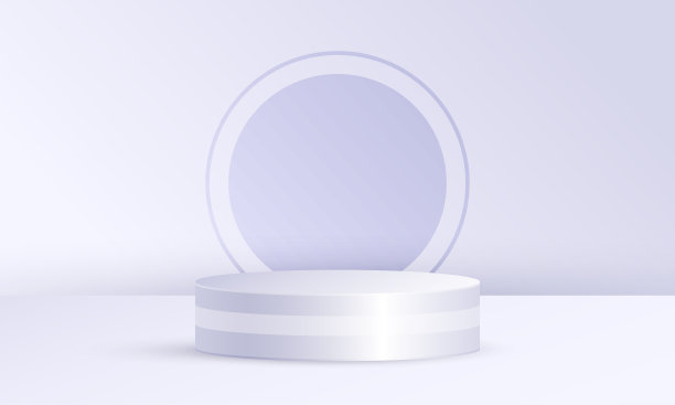 最小场景产品显示与几何平台，圆柱体平台在灰白色的圆形背景图片下载