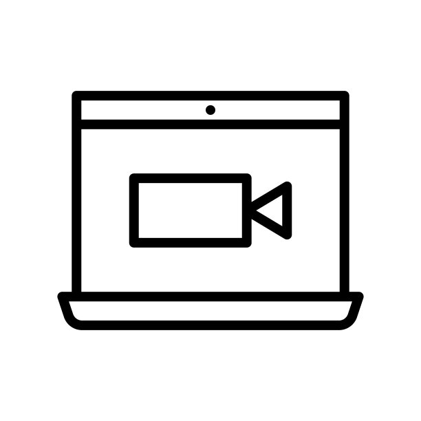 视频通话平线图标。矢量大纲插图在线会议图标，工作形式的家，社会距离，视频会议。黑色细线形商店标识，可用于标识、UI和网页设计图片下载