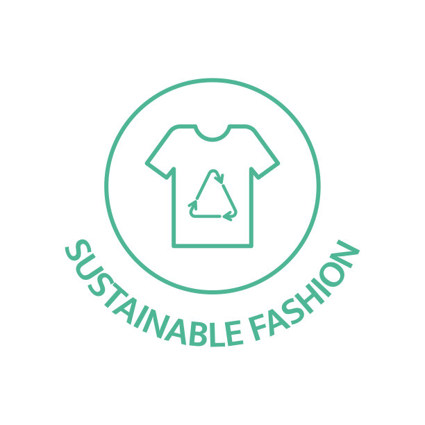 可持续的时尚品牌图标。缓慢的衣服徽章。有机棉，天然染料，可再生作物标签。生态责任的标志。有意识的发展。自然美景。“零浪费”。矢量图图片下载