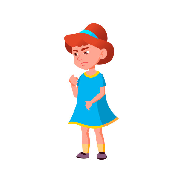 好斗的女孩显示拳头打架在幼儿园卡通向量图片下载