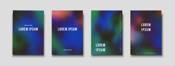 一套封面模板。北极光。矢量模糊背景的传单，海报和海报设计。图片下载