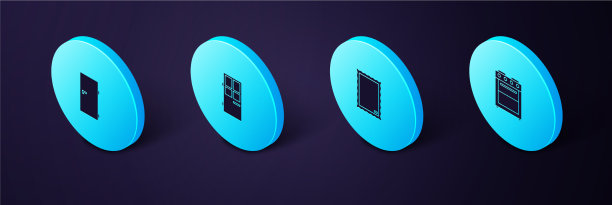 设置烤箱的等距图片，关闭门和图标图片下载