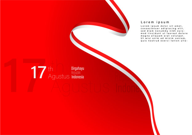 8月17日，印度尼西亚独立日背景为横幅、传单图片下载