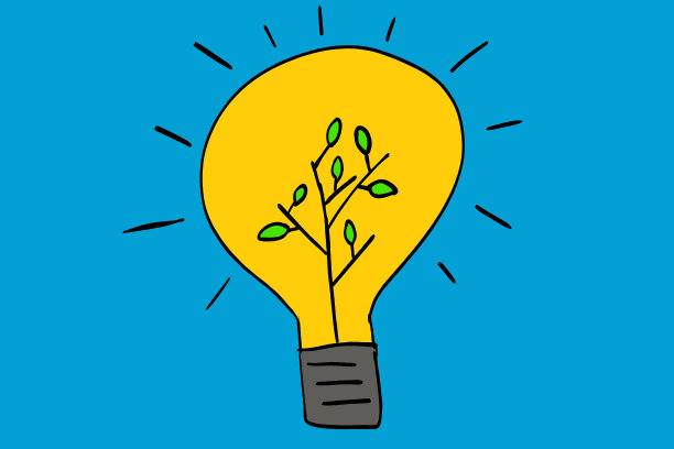灯泡内是发光的树木和绿叶-可持续能源和理念概念。图片下载