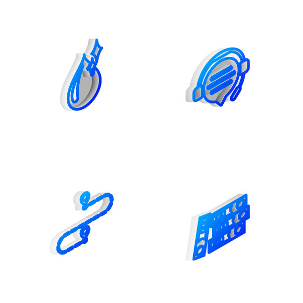 设置带有语音气泡的等距线耳机图片下载