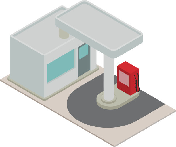 加油站图标等距风格图片下载