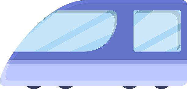 蓝色卡通风格的地铁车图标图片下载