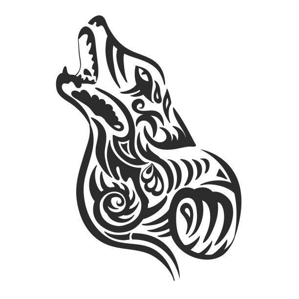 白底上的狼头。打印。标志。矢量图图片下载